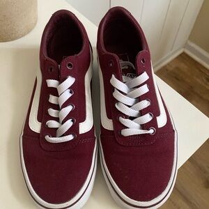 Vans Maroon Sneakers with White Details